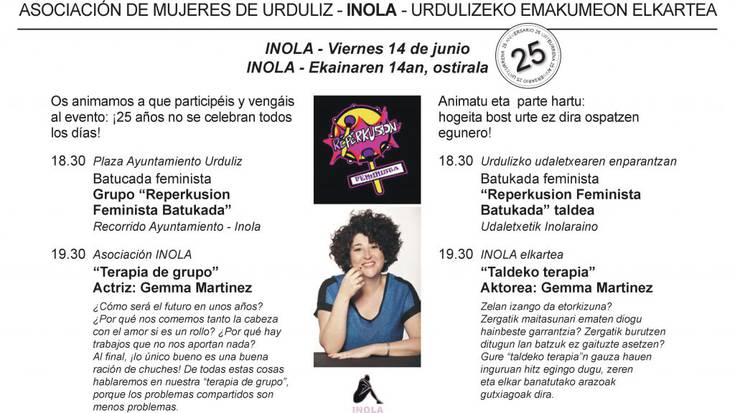 Mende laurdena ospatuko du barikuan Inola Urdulizko Emakumeen Elkarteak