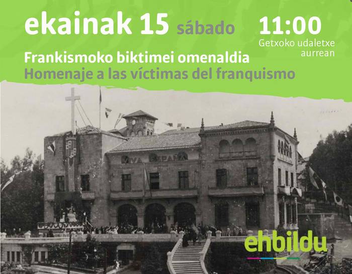 Getxoko EH Bilduk frankismoko biktimak omenduko ditu ekainaren 15ean