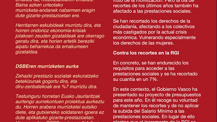 Eskubide sozialen defentsan! DSBE (RGI) defendatu!