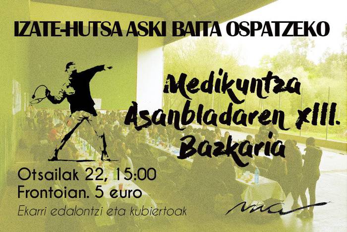 Medikuntza Asanbladaren 12. urteurrena ospatuko dute eguen honetan