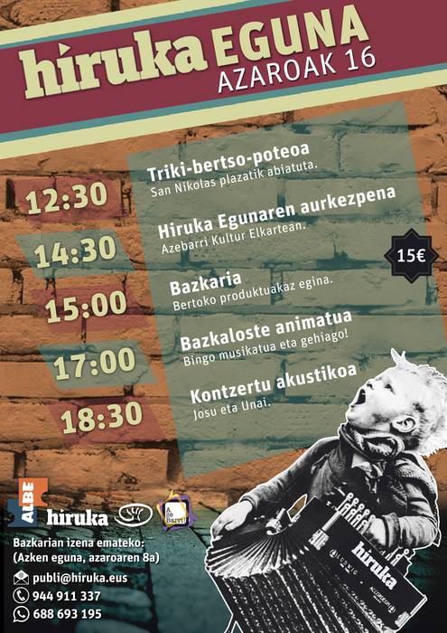 Azaroaren 16an hitzordu garrantzitsua dugu HIRUKAzaleok