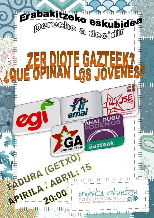 Apirilaren 15a, 20:00etan, Faduran, hitzaldia: Zer diote gazteek?