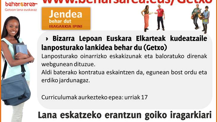 Langile bila dabil Bizarra Lepoan Getxoko Euskara Elkartea