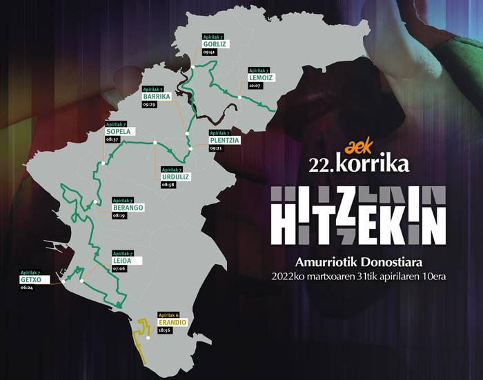 Gaur arrastian egingo du lehenengo agerraldia 22. Korrikak Uribe Kostan